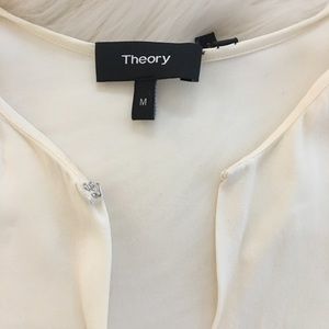 White drapey Theory blouse M